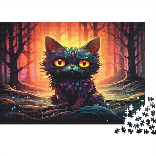 Cute Cat Puzzle 500 Teile Für Erwachsene, Tolles Herausforderndes Animal Colourful Jigsaw-Puzzle, Einzigartiges Design-Spielzeug Für Pädagogisches Geschenk 500pcs (52x38cm) von TOYOCC