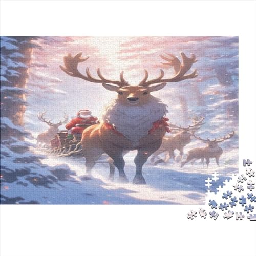 Father Christmas Puzzle Für Erwachsene Und Jugendliche Puzzlespiel, Brain Challenge Spielen Deer Puzzles Spiel 500pcs (52x38cm) von TOYOCC