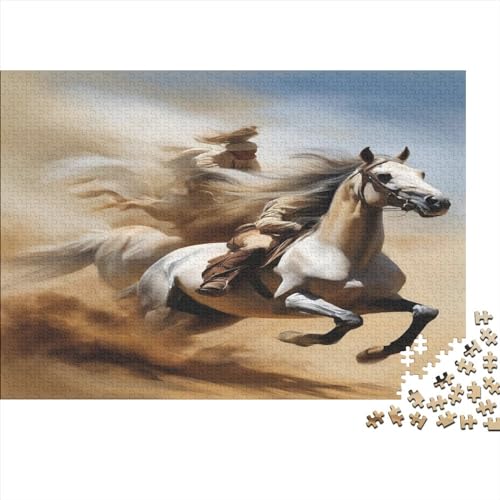 Horse Gaming Puzzle Spiel-Artwork Für Erwachsene Teenager Animals Puzzlespiel Mit Spielepuzzles Holzpuzzle 1000pcs (75x50cm) von TOYOCC