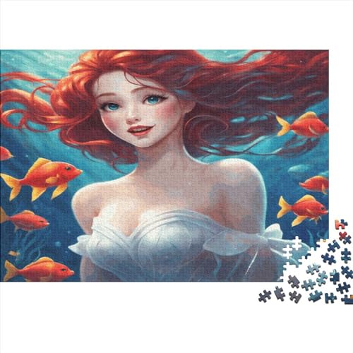 Little Mermaid Puzzle 300 Teile Für Erwachsene Lernspiel Herausforderungsspielzeug 300-teilige Hölzern Cartoon Style Puzzles Geschenk, Raumdekoration, 300pcs (40x28cm) von TOYOCC