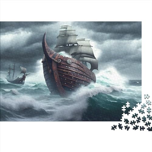 Maritime Sailing Puzzle 300 Teile Für Erwachsene Lernspiel Herausforderungsspielzeug 300-teilige Hölzern Dark Clouds Anime Themes Puzzles Geschenk, Raumdekoration, 300pcs (40x28cm) von TOYOCC