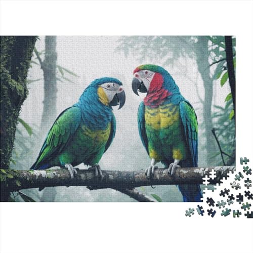 Two Parrots in The Forest Puzzle 500 Teile Für Erwachsene, Tolles Herausforderndes Cartoon Anime Theme Jigsaw-Puzzle, Einzigartiges Design-Spielzeug Für Pädagogisches Geschenk 500pcs (52x38cm) von TOYOCC