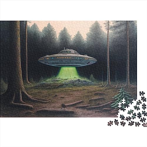 UFO Puzzle Herausforderndes Spaceship Puzzle Für Erwachsene Und Jugendliche Brain Challenge Spielen Gamer Geschenk Holzpuzzle 500pcs (52x38cm) von TOYOCC