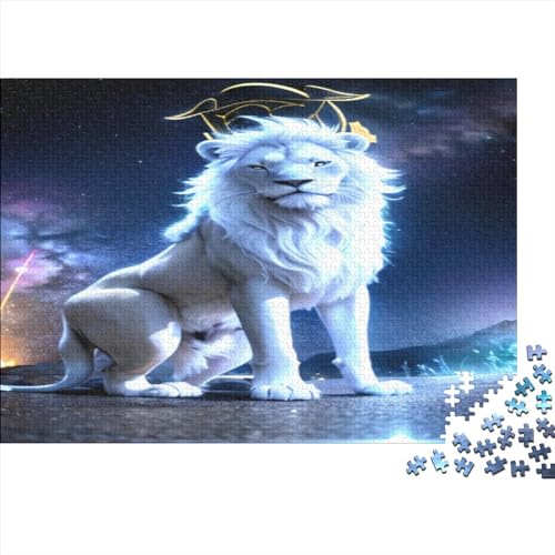 White Lion Puzzles 300 Teile Für Erwachsene, Impossible Big Cat Puzzle, Geschicklichkeitsspiel Für Die Ganze Familie, Geschenk, Raumdekoration, 300pcs (40x28cm) von TOYOCC
