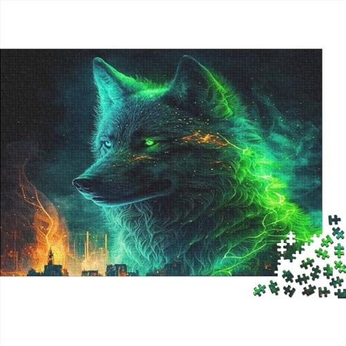 Wolf Gaming Puzzle Spiel-Artwork Für Erwachsene Teenager Animals Puzzlespiel Mit Spielepuzzles Holzpuzzle 500pcs (52x38cm) von TOYOCC