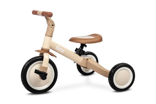TOYZ - Dreirad Laufrad Kinder, 4in1 Kinderfahrrad, Rutschfahrzeug, Laufrad, Dreirad mit Pedalen und Zweirad mit Pedalen - Baby Geschenk Höhenverstellung von Sattel und Lenker - Fox Beige von TOYZ by CARETERO