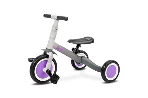 TOYZ - Dreirad Laufrad Kinder, 4in1 Kinderfahrrad, Rutschfahrzeug, Laufrad, Dreirad mit Pedalen und Zweirad mit Pedalen - Baby Geschenk Höhenverstellung von Sattel und Lenker - Fox Grau von TOYZ by CARETERO