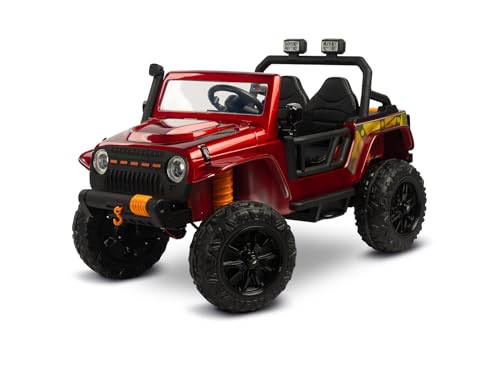 TOYZ - Kinder Elektroauto - Kinder Auto Elektro ab 3 Jahre - 4 x 12V Motoren 45 W, mit Fernbedienung, LED, Kofferraum, Offroader Optik - Kinderauto Elektrisch, Mädchen, Junge - Ringo Rot TOYZ - Kinder Elektroauto - Kinder Auto Elektro ab 3 Jahre - 4 x 12V Motoren 45 W, mit Fernbedienung, LED, Kofferraum, Offroader Optik - Kinderauto Elektrisch, Mädchen, Junge - Ringo Rot von TOYZ by CARETERO