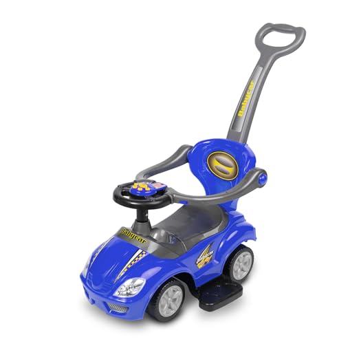 TOYZ - Rutschauto Lauflernwagen, Baby Auto Spielzeug, Rutschauto ab 1 Jahr - Soundpanel, Geformter Sitz, Bequeme Rückenlehne, Imitation von Anzeigen, Stauraum für Schätze - Race Car Blau von TOYZ by CARETERO