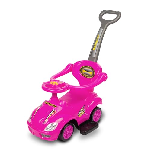 TOYZ - Rutschauto Lauflernwagen, Baby Auto Spielzeug, Rutschauto ab 1 Jahr - Soundpanel, Geformter Sitz, Bequeme Rückenlehne, Imitation von Anzeigen, Stauraum für Schätze - Race Car Rosa von TOYZ by CARETERO