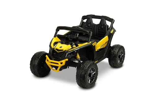 TOYZ by CARETERO Maverick Elektrisches ATV - Buggy Ride-On - 4x4 Antrieb mit 800W - Eva Schaumstoffreifen, Federung, LED Lichter, Fernbedienung - Bluetooth, FM Radio & USB - Alter 3-8 - Gelb TOYZ by CARETERO Maverick Elektrisches ATV - Buggy Ride-On - 4x4 Antrieb mit 800W - Eva Schaumstoffreifen, Federung, LED Lichter, Fernbedienung - Bluetooth, FM Radio & USB - Alter 3-8 - Gelb von TOYZ by CARETERO