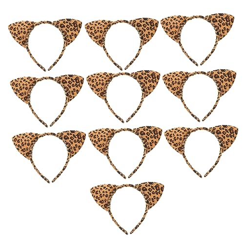 TOYZFRIENDY 10 Stück Teiliges Leopard Print Katzenohren Haarreif Leichtes Rutschfestes Stirnband für Halloween Party Cosplay Trendiger Tierohren Kopfschmuck Bequem und Langlebig TOYZFRIENDY 10 Stück Teiliges Leopard Print Katzenohren Haarreif Leichtes Rutschfestes Stirnband für Halloween Party Cosplay Trendiger Tierohren Kopfschmuck Bequem und Langlebig von TOYZFRIENDY
