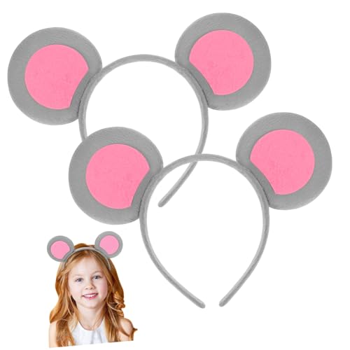 TOYZFRIENDY 2 Stck. Niedliches Teiliges Mausohren Haarband Leichtes Tierohren Stirnband für Mädchen und Frauen Geeignet für Cosplay Karneval Maskenball und Themenpartys von TOYZFRIENDY