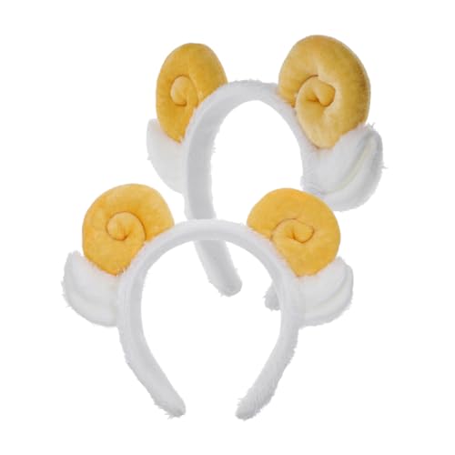 TOYZFRIENDY 2 Stück Niedliches Schafhörner Stirnband Tierohren Haarreif für Mädchen und Erwachsene für Make Up Party Kostüm Zubehör von TOYZFRIENDY