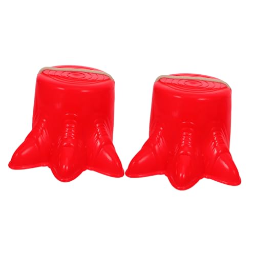 TOYZFRIENDY 2 Stück Stelzen Schuhe aus Kunststoff Balance Trainingsspielzeug für Garten und Outdoor Rot mit Seil Fördert Gleichgewicht und Koordination für Spiel und Sport von TOYZFRIENDY