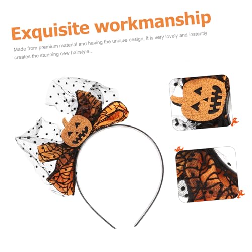 TOYZFRIENDY 2 Stück Teiliges Halloween Kürbis Stirnband mit Schleife Buntes Haarschmuck für Karneval Kostüm Party Hautfreundlich Langlebig und Einfach zu Tragen von TOYZFRIENDY