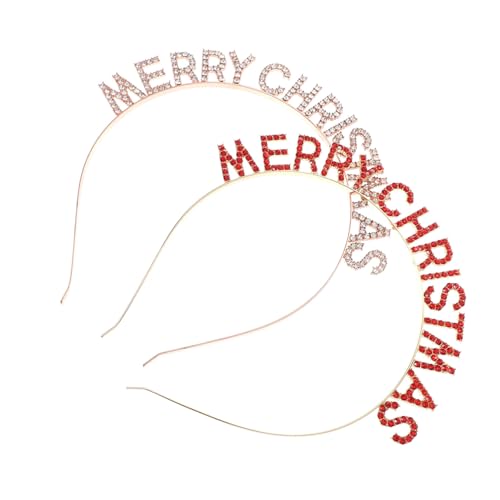 TOYZFRIENDY 2 Stücke Teiliges Merry Christmas Haarband mit Funkelnden Buchstaben aus Strass Festliches Haarschmuck Accessoire für Weihnachts und Silvesterpartys Dekorativ und Vielseitig von TOYZFRIENDY