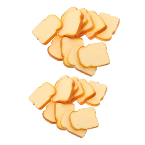 TOYZFRIENDY 20 Stück Teiliges Realistische Simulation Toast Brotscheiben Künstliches Spielbrot mit Lebensechter Textur Dekoratives Küchen und Fotorequisit für Puppenhaus und Kreative von TOYZFRIENDY