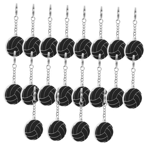 TOYZFRIENDY 20 Stück Volleyball-Schlüsselanhänger Student Schlüsselbund Rucksackschlüsselkette Schlüsselanhänger für Sportbälle Volleyball-Partydekorationen PVC Schwarz von TOYZFRIENDY