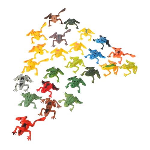 TOYZFRIENDY 24 Stück Teiliges Froschfiguren aus Robustem Kunststoff Realistische Miniatur Froschmodelle für Garten Schreibtisch und Wohnraumdekoration für Sammler Naturfreunde und von TOYZFRIENDY