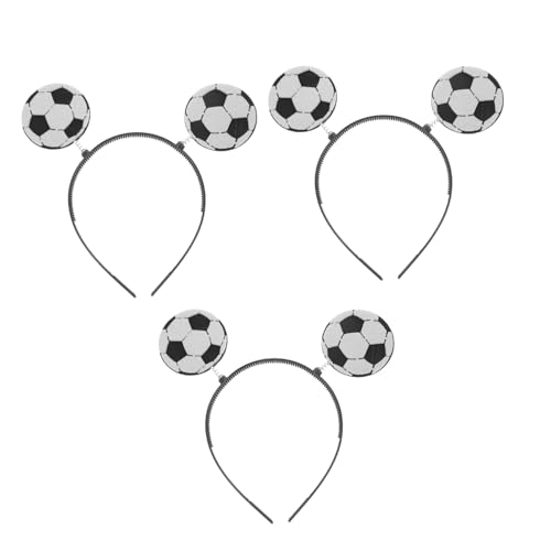 TOYZFRIENDY 3 Stück Teiliges Sport Stirnband für Erwachsene Lustige Haarbänder mit Fußball Elastisch Langlebig und Vielseitig für Festivals Partys und Sportveranstaltungen von TOYZFRIENDY