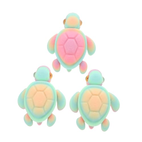 TOYZFRIENDY 3stücke Gedruckte Schildkrötenornamente Im Dunkeln Leuchtend Mit Beweglichen Gelenken Aus Pla-Materialien Bodendesign Für Aquarien-Dekoration Kleine Schildkrötenfiguren Für von TOYZFRIENDY