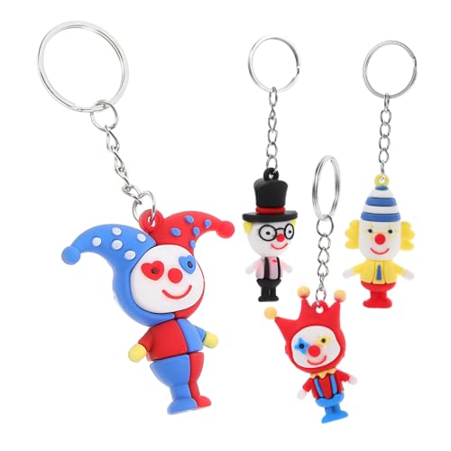 TOYZFRIENDY 4 Stück Teiliges Clown Schlüsselanhänger Lustige Circus Anhänger aus Hochwertigem Material Dekorative Taschenanhänger für Party Deko und Schlüsselbund Auffälliges Design von TOYZFRIENDY
