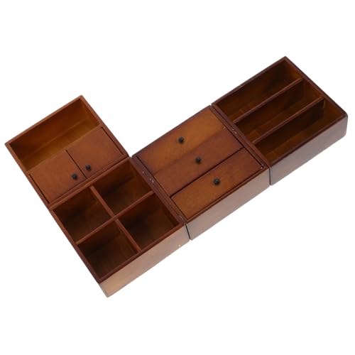 TOYZFRIENDY 4 Stück Teiliges Miniatur Holzmöbel mit Realistischem Walnuss Farbton Miniatur Bücherregal und Aufbewahrungsschrank DIY Puppenhaus Dekoration für Mikrolandschaften TOYZFRIENDY 4 Stück Teiliges Miniatur Holzmöbel mit Realistischem Walnuss Farbton Miniatur Bücherregal und Aufbewahrungsschrank DIY Puppenhaus Dekoration für Mikrolandschaften von TOYZFRIENDY