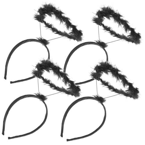 TOYZFRIENDY 4 Stück Teiliges Schwarzes Haarreif Dekorativer Heiligenschein für Cosplay und Party Leicht zu Tragen für Halloween Weihnachten Kostüm Accessoire für Damen von TOYZFRIENDY
