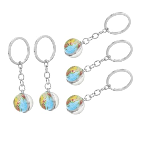 TOYZFRIENDY 5 Stück Teiliges Globe Keychain Bunte Weltkugel Anhänger Leicht und Tragbar als Partygeschenk und Bastelcharms für Erwachsene von TOYZFRIENDY