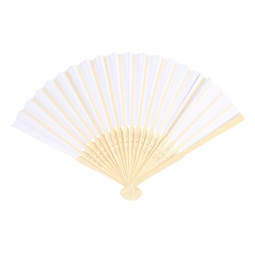 TOYZFRIENDY 5 Stück Weiße Faltbare Handfächer zum Bemalen Traditioneller Chinesischer Blanko Fächer für DIY Kinderparty Leichter Papierfächer für und Dekoration von TOYZFRIENDY