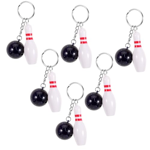 TOYZFRIENDY 6 Stück Kleine Bowling Schlüsselanhänger Bunte Mini Sport Anhänger Detailreich Kreatives Design als Geburtstagsmitgebsel und Glücksbringer für Freunde und Familie von TOYZFRIENDY