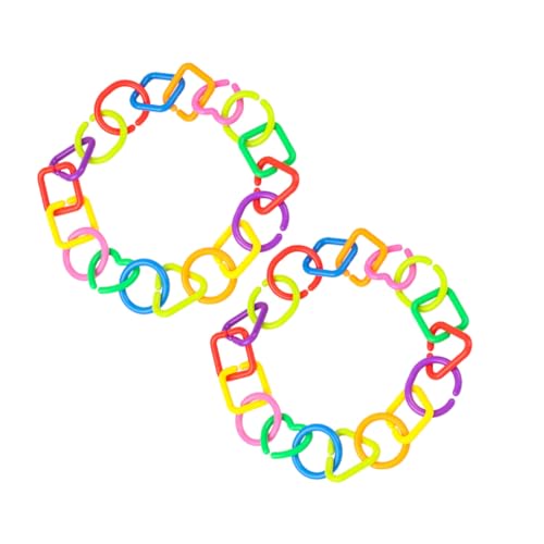 TOYZFRIENDY 70 Stück Teiliges Link Toys Set Bunte Geometrische Verbindungsringe Motorische Entwicklungsspielzeuge Sensorisches Lernspielzeug Praktische Clips für Kinderwagen Babysitze und von TOYZFRIENDY