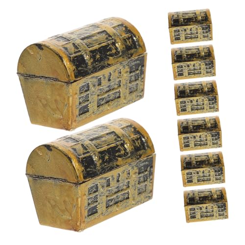 TOYZFRIENDY 8 Stück Teiliges Mini Piratenschatztruhe Detailreiches Vintage Modell Leichte Tragbare Schatzkisten als Partydeko Auffälliges Mittelstück für Halloween Geburtstags und von TOYZFRIENDY
