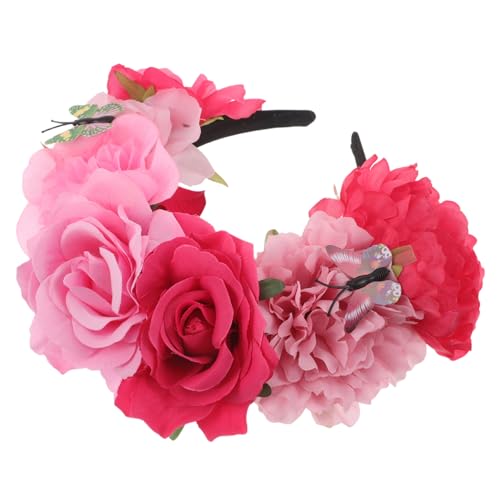 TOYZFRIENDY Boho Schmetterling Haarreif mit Künstlichen Blumen Mexikanisches Day Of The Haarband Leichter und Bequemer Kopfschmuck für Halloween und Themenfeste von TOYZFRIENDY