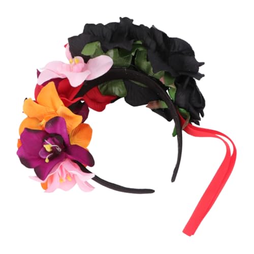 TOYZFRIENDY Floral Haarband Damen Schwarz Stirnband Festival Kopfschmuck Halloween Party Haarschmuck für Erwachsene von TOYZFRIENDY