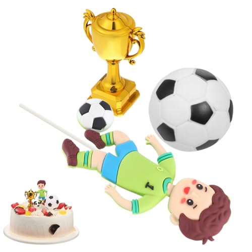 TOYZFRIENDY Fußball Party Kuchen Topper mit Trophäe und Softball für Kindergeburtstag Einfache Installation Farbenfrohe Fußballparty Deko TOYZFRIENDY Fußball Party Kuchen Topper mit Trophäe und Softball für Kindergeburtstag Einfache Installation Farbenfrohe Fußballparty Deko von TOYZFRIENDY