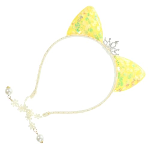 TOYZFRIENDY Gelbes Katzenohren stirnband mit Pailletten und Perlenanhänger Komfortables Cosplay haaraccessoire für Mädchen Geeignet für Geburtstag Weihnachtsfeier Maskenball und Kostümfeste TOYZFRIENDY Gelbes Katzenohren stirnband mit Pailletten und Perlenanhänger Komfortables Cosplay haaraccessoire für Mädchen Geeignet für Geburtstag Weihnachtsfeier Maskenball und Kostümfeste von TOYZFRIENDY