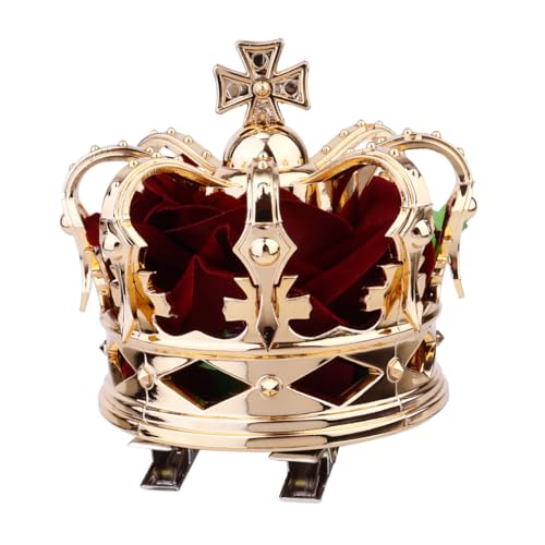 TOYZFRIENDY Goldfarbener Haarklammer Damen Halloween Cosplay Party Accessoire Prinzessin Krone für Festliche Anlässe und Kostüme von TOYZFRIENDY