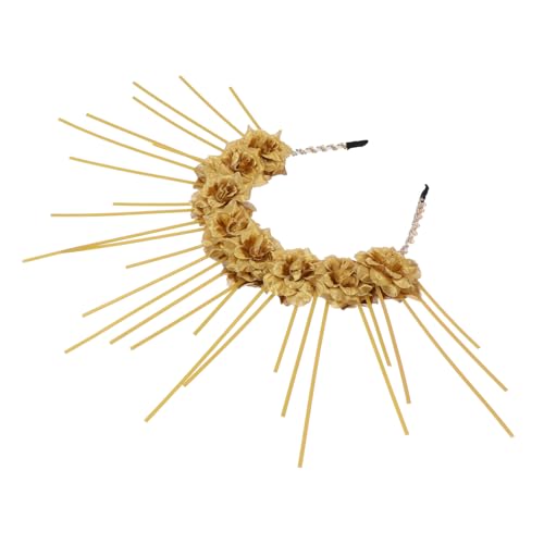 TOYZFRIENDY Gothic Blumen Haarband Damen Kopfschmuck Goldfarbig Modisches Accessoire für Frauen und Mädchen Cosplay Party TOYZFRIENDY Gothic Blumen Haarband Damen Kopfschmuck Goldfarbig Modisches Accessoire für Frauen und Mädchen Cosplay Party von TOYZFRIENDY
