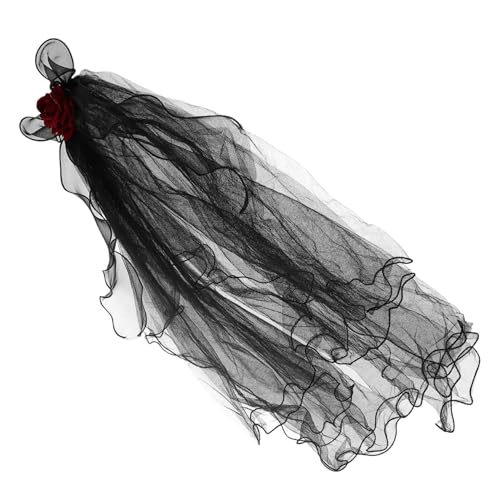 TOYZFRIENDY Gothic Halloween Kopfband mit Schwarzem Rosen Spitzen Schleier Handgefertigtes Cosplay Accessoire für Frauen Leichter Bequemer Kopfschmuck für Hexen und Geisterbraut Kostümpartys TOYZFRIENDY Gothic Halloween Kopfband mit Schwarzem Rosen Spitzen Schleier Handgefertigtes Cosplay Accessoire für Frauen Leichter Bequemer Kopfschmuck für Hexen und Geisterbraut Kostümpartys von TOYZFRIENDY