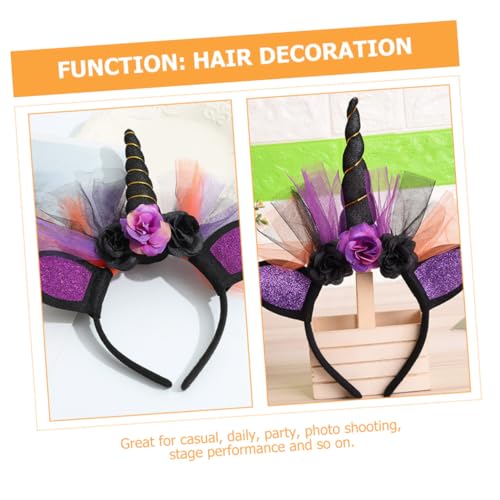 TOYZFRIENDY Halloween Einhorn Haarreif mit Horn Leichtes Bequemes Stirnband für Kostüm Karneval Cosplay und Party Modisches Kopfschmuck Accessoire für Damen und Mädchen von TOYZFRIENDY