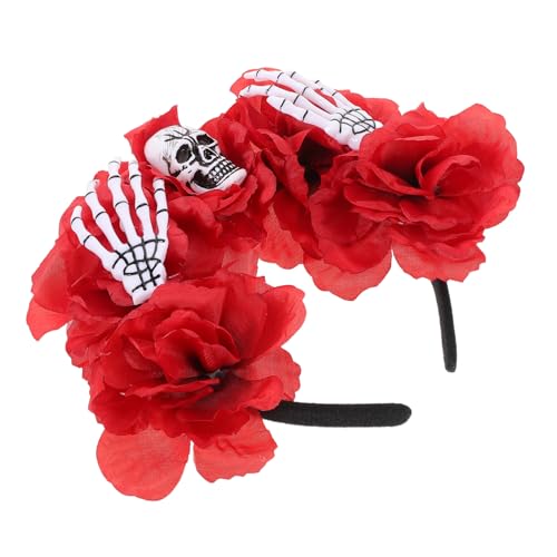 TOYZFRIENDY Halloween Haarreif mit Künstlichen Blumen und Skeletthand Dekoratives Stirnband für Damen Vielseitiges Accessoire für Gruselige Kostümpartys und Kreative Verkleidungen Weinrot TOYZFRIENDY Halloween Haarreif mit Künstlichen Blumen und Skeletthand Dekoratives Stirnband für Damen Vielseitiges Accessoire für Gruselige Kostümpartys und Kreative Verkleidungen Weinrot von TOYZFRIENDY