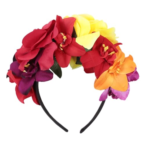 TOYZFRIENDY Halloween Haarschmuck Rosen Blumenkranz Stirnband Damen Mädchen Party Kopfschmuck Leicht und Modisch für Kostüm und Festlichkeiten von TOYZFRIENDY