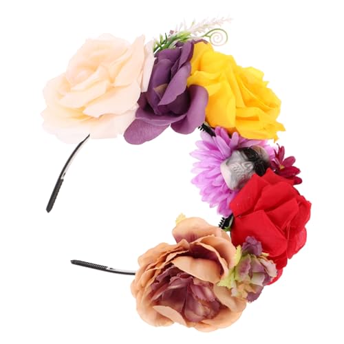 TOYZFRIENDY Halloween Haarschmuck mit Farbiger Rosenblüte und Komfortabler Haarreif für Party Leichtes Accessoire für Damen und Cosplay als Foto und Bühnenrequisite von TOYZFRIENDY