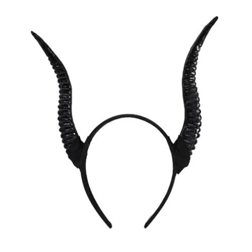 TOYZFRIENDY Halloween Hörner Haarreif mit Schwarzem Ziegenhorn design Leicht und Bequem Verstellbar für Erwachsene und Teenager Vielseitiges Cosplay Partyaccessoire für Halloween und Karneval von TOYZFRIENDY