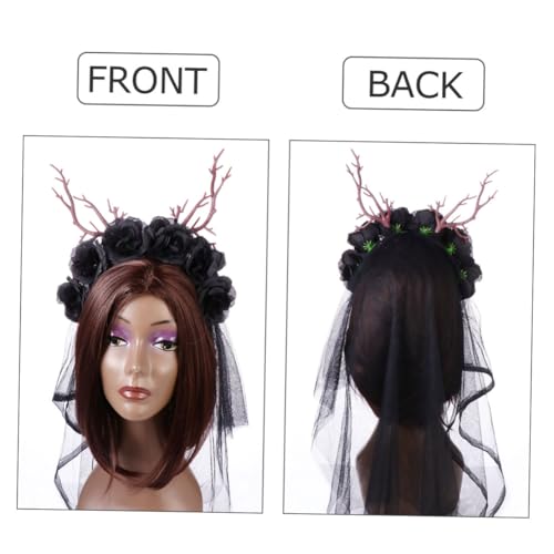 TOYZFRIENDY Halloween Stirnband mit Filigranen Rosenblüten und Waldzweigen Leichtes Geweih Haarband für Hexen und Partyoutfits Bequemes Stoffbasiertes Halloween Kopfschmuck für Mädchen und TOYZFRIENDY Halloween Stirnband mit Filigranen Rosenblüten und Waldzweigen Leichtes Geweih Haarband für Hexen und Partyoutfits Bequemes Stoffbasiertes Halloween Kopfschmuck für Mädchen und von TOYZFRIENDY