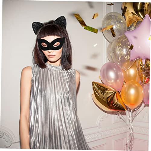 TOYZFRIENDY Katzenohren Haarreif und Augenmaske für Damen aus Weichem Verstellbar und Langlebig Halloween Kostüm Zubehör für Partys und Cosplay von TOYZFRIENDY