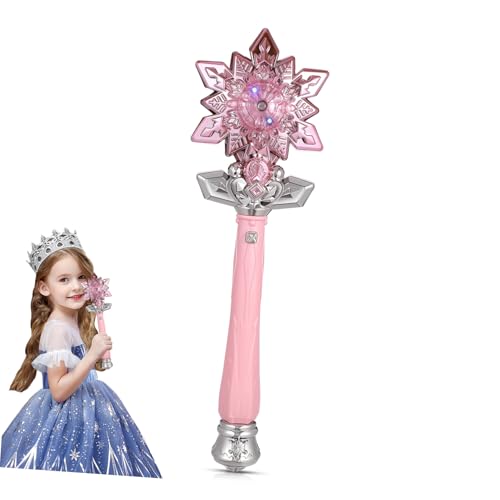 TOYZFRIENDY Leuchtender Schneeflocken Zauberstab mit Musik für Mädchen Bunter Lichtzauberstab Spielerisches Cosplay Party Accessoire Leicht und Tragbar für Geburtstags und Kostümpartys von TOYZFRIENDY