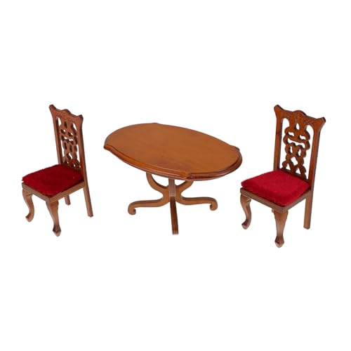 TOYZFRIENDY Maßstab Ovaler Holztisch Hochlehner Stühle Esszimmer Küche Dekoration Zubehör für Kinderzimmer Kreative Mini Hausmöbel TOYZFRIENDY Maßstab Ovaler Holztisch Hochlehner Stühle Esszimmer Küche Dekoration Zubehör für Kinderzimmer Kreative Mini Hausmöbel von TOYZFRIENDY